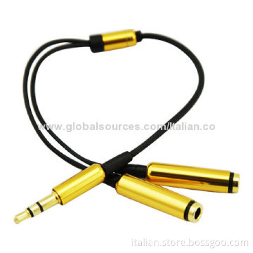 Latest Y adapter 3.5mm stereo jack audio aux cable